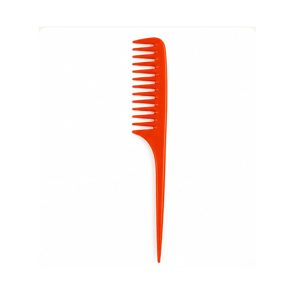 One orange Stella extra-long bone tail comb on white background